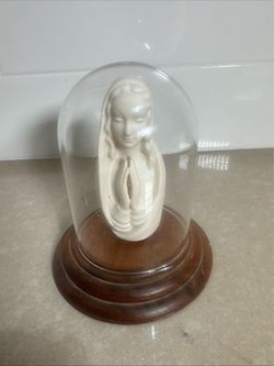 Virgin Mary Figurine with Glass Dome