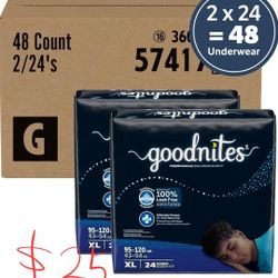New In Box Boy Bedwetting Underwear XL (95-120lbs) 48ct 