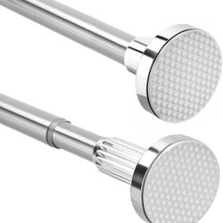 Tension Curtain Rods 41-146 In Extra Lonc Outdoor Patio Curtain Rods No Drilling Adjustable Heavy Duty Tension Rods for Windows Bathroom Living Room C