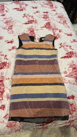 Girls’ Reversible Multicolor Striped Dress – Size 12