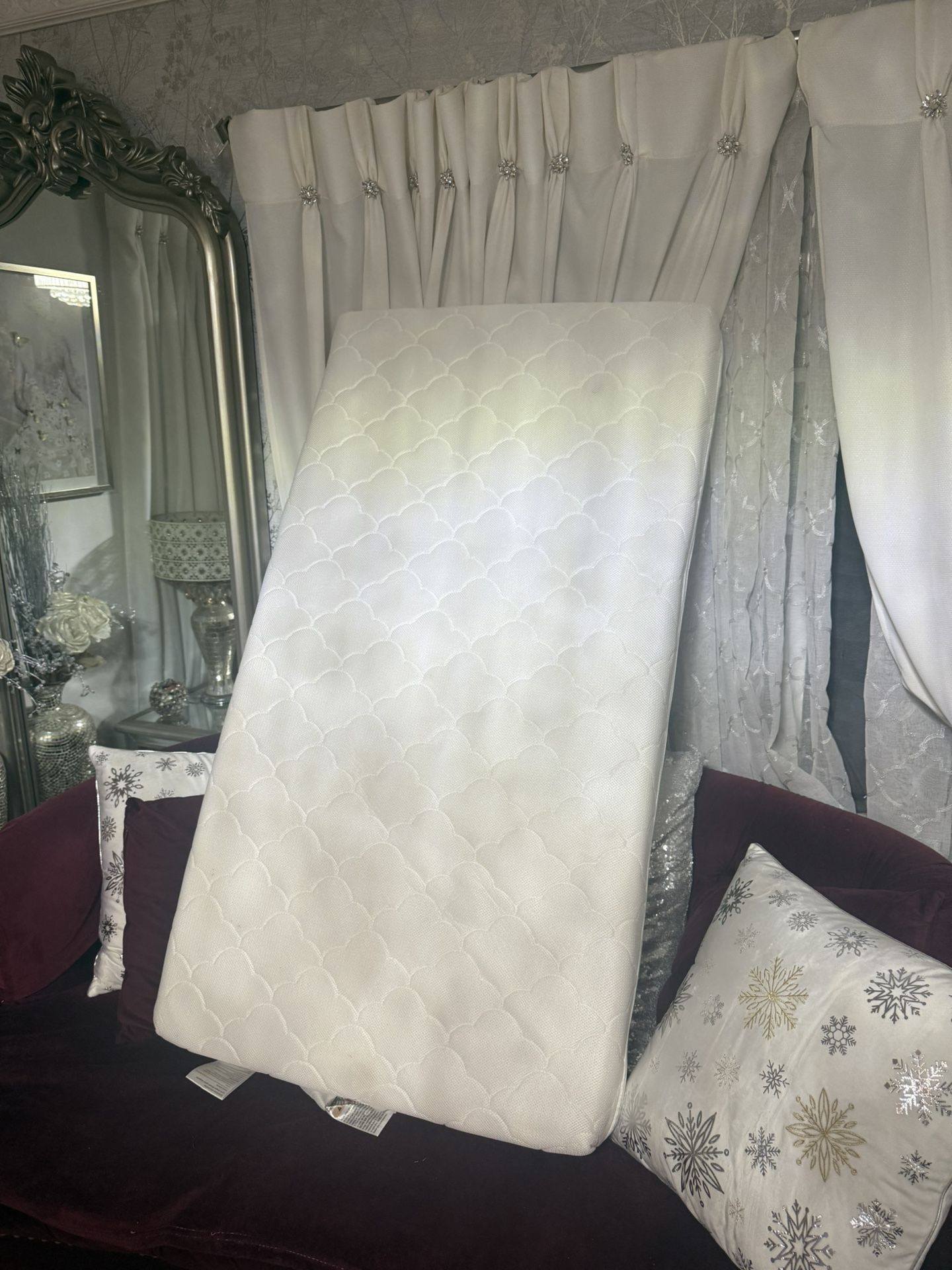 Baby Crib And Cover Good Condition Color White