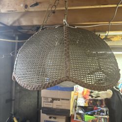 Vintage Wicker Hanging Ceiling Lamp 
