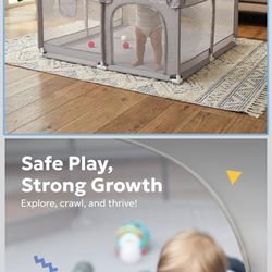 MioTetto Baby Playpen 50x50 – Portable Play Pen, Playpen for Babies and Toddlers with Gate and Breathable Mesh – Indoor, Outdoor Baby Play Yard with B