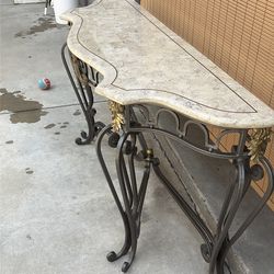 Half moon marble table