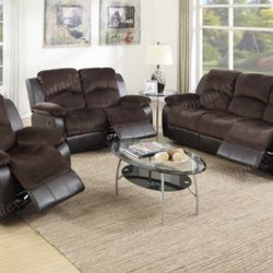 Brand New Set Of 3pc Recliner Sofa Love Seat And Chair 