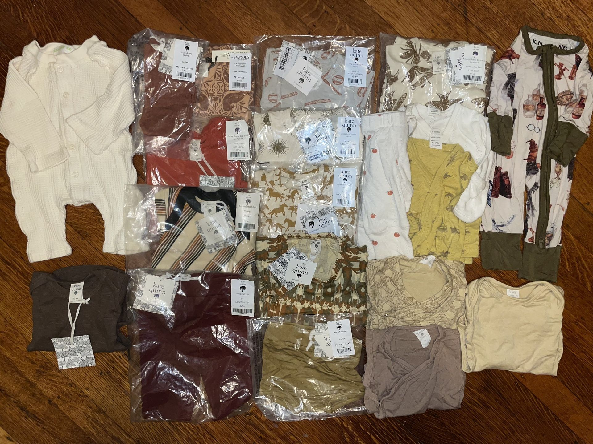 20 pc earthy fall nature natural 0-3 month bundle baby clothes gender neutral