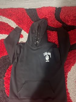 Stussy x BAPE Collab Pullover Hoodie Black