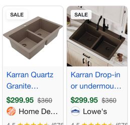 Black composite Allen Roth sink under or top