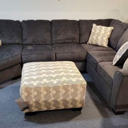 Eltman Slate 3 Piece Cuddler Sectional Couch.        Free Delivery 