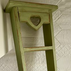 Vintage Upcycled Rustic Green Farmhouse Style 3 Rung Ladder/Shelf