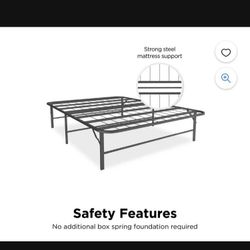 Mainstays Foldable Metal Platform Bed Frame and Mattress Foundation, Black - Full!