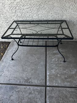 Glass Top Wrought Iron Table