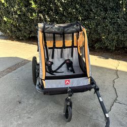 Two 2 Child Kid Bike trailer Allen Yellow
