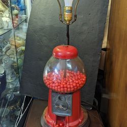 Antique Red Gumball Machine Lamp 