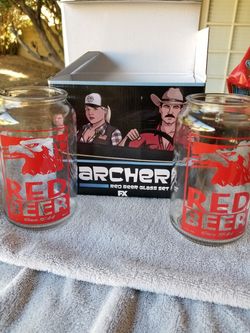Red Beer Glasses from Archer