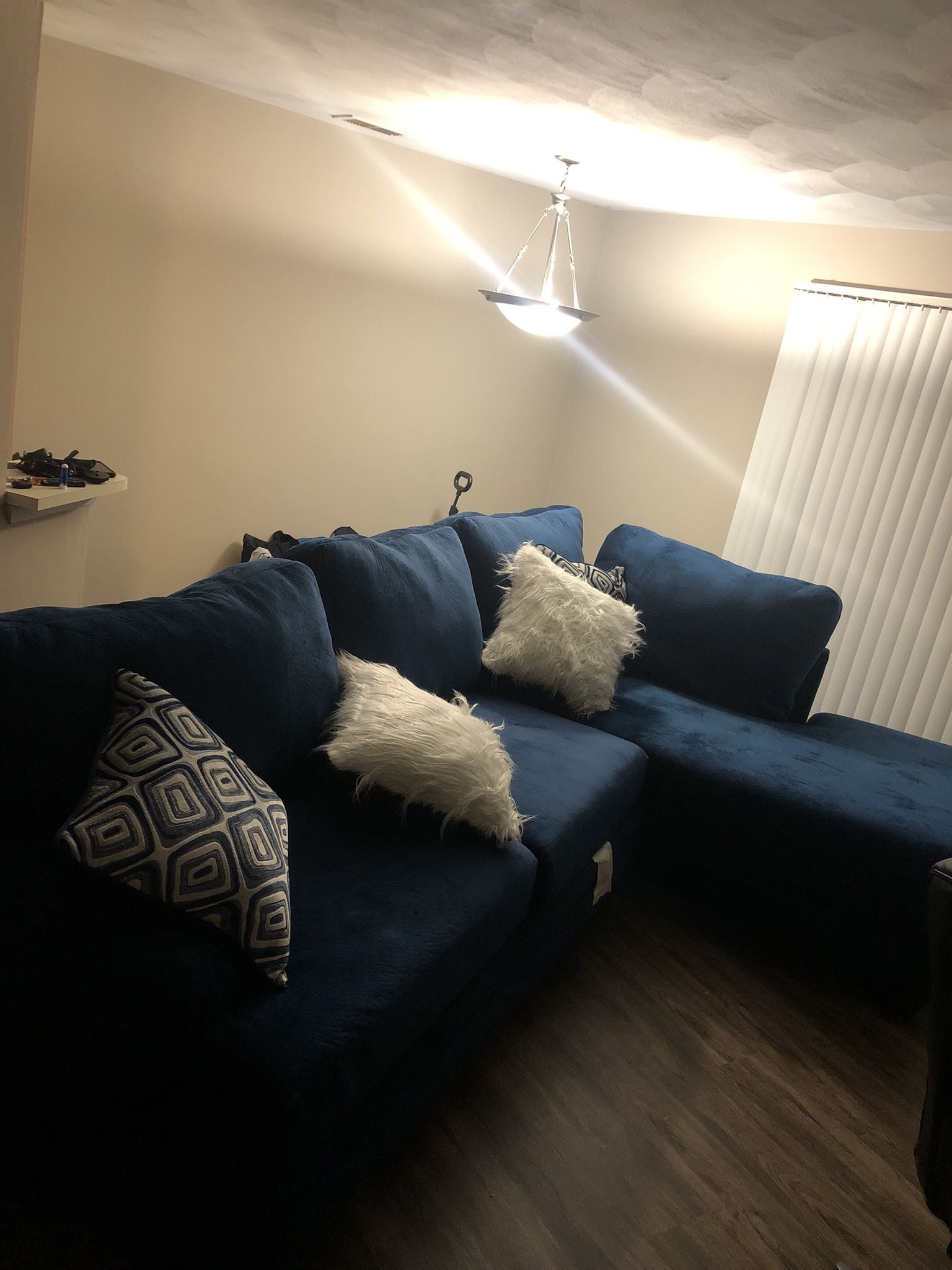 Blue Full Size Sectional Couch