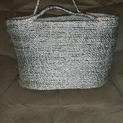 Large Silver Gorgeous Carry/storage Basket/Tote 