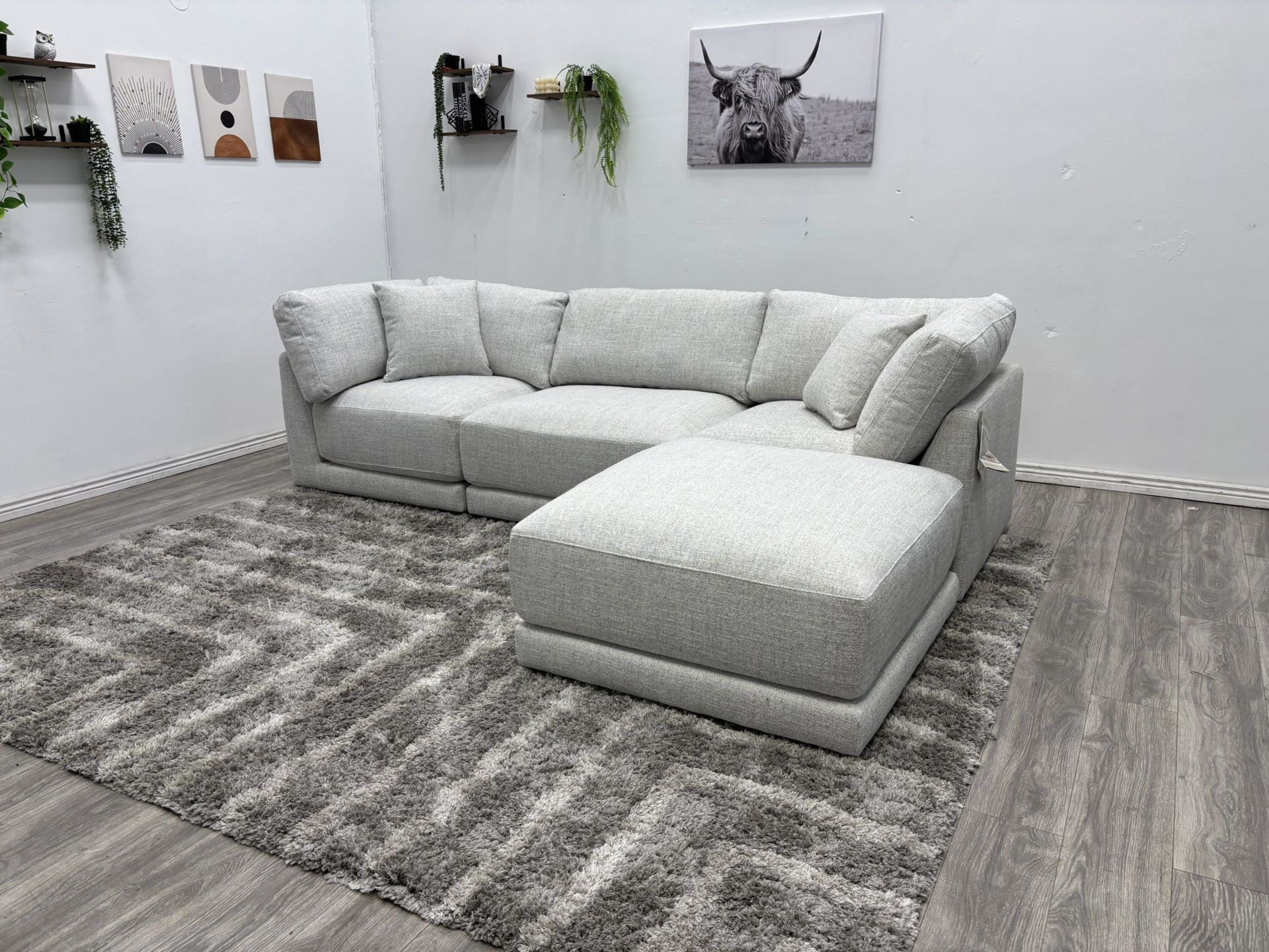 White Sectional Modular Couch - Free Delivery