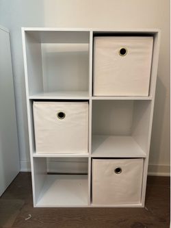 Cube Organizer with 3 Fabric Bins
