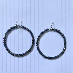 Blue shiny dangle earrings