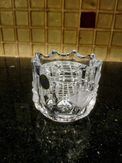 Vintage Soga Japan Crystal Rose Bowl Or Candle Holder