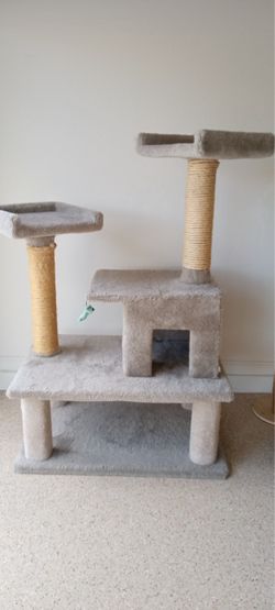 Grey Cat Tree with Scratching posts