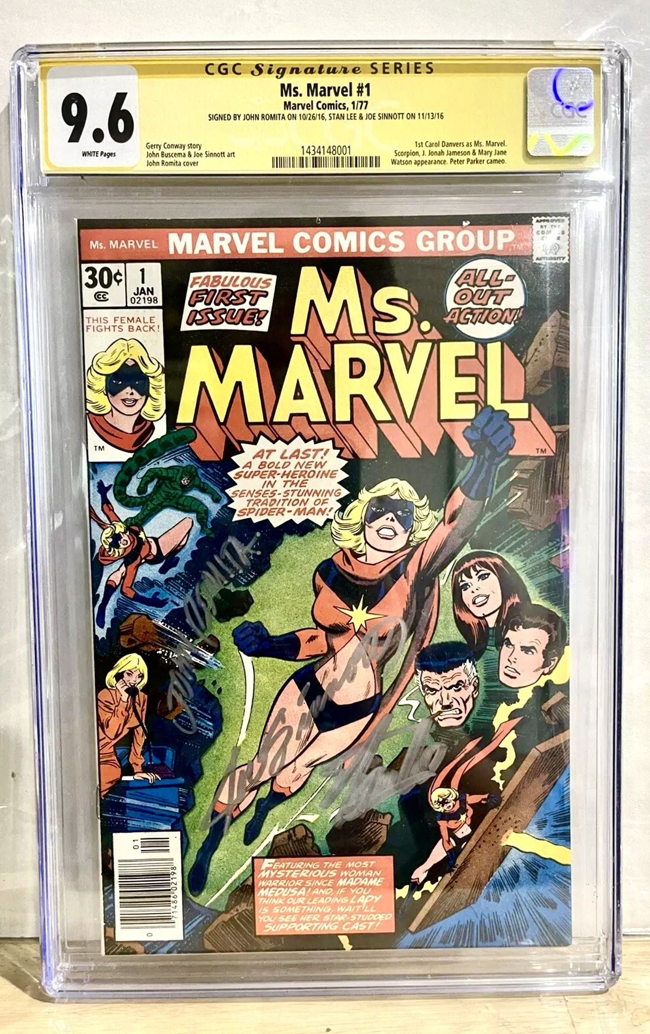 Negotiable…$1180…9.6 STAN-LEE-SIGNED… (only one at 9.6 & three Signatures)…1st-Print-1977-(3 sign) SIGNED BY STAN-LEE, Author and Creator.