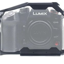 New GH6 Cage, Full Camera Cage for Panasonic LUMIX GH6 Camera, 1/4'' & 3/8" Sxrew, NATO Rail, ARRl Locating Hole, Arca Swiss Plate