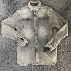 AllSaints Denim Jean Jacket Distressed | Men Medium 