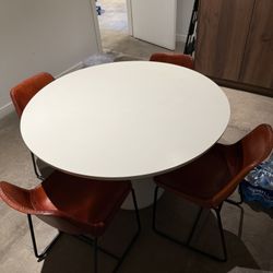 CB2 Lola 45" Round Ivory Concrete Dining Table