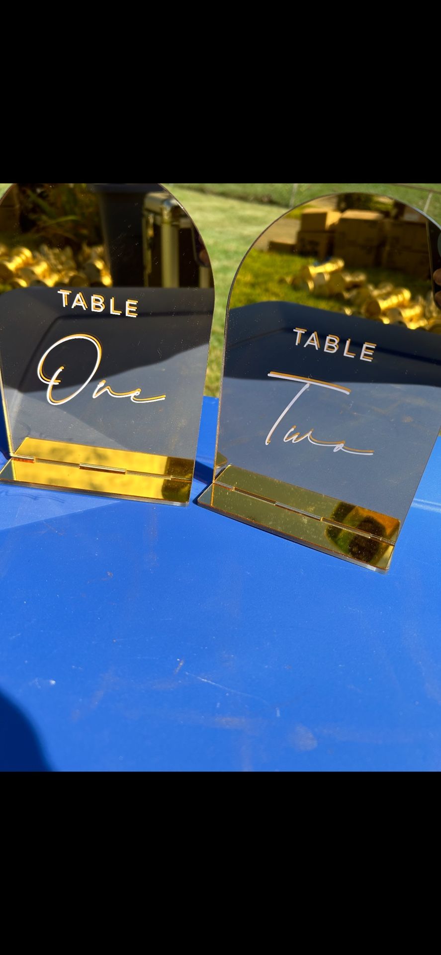 Gold Mirrored Table Numbers