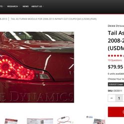 (PAIR) DIODE DYNAMICS Tail As Turn For 2008-2013 Infiniti G37 Coupe/Q6