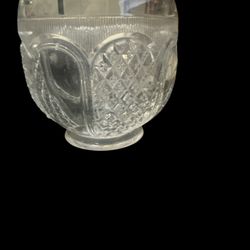 EAPG Antique CLEAR Glass Horn of Plenty SUGAR BOWL Footed Vintage
