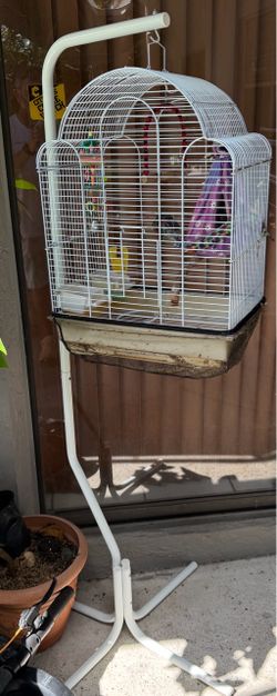 Small bird cage with stand