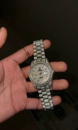 All white VVS Moissanite Watch