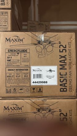 Maxim lighting ceiling fan with 4 lights