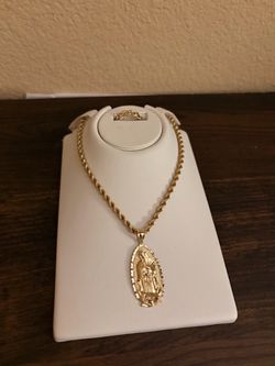 Gold Virgin Mary Necklace