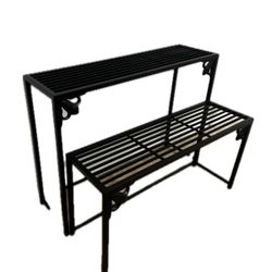 Style Selections 29-in H x 39-in W Black Indoor/Outdoor Rectangular Heavy Duty Steel Plant Stand