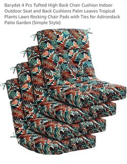 New set of 4 beautiful patio chairs cushions