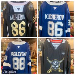 New - Embroidered Tampa Bay Lightning Jerseys 