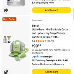 Bissell Little green Mini Portable Carpet Cleaner