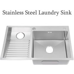 Laundry Utility Sink With Washboard 31.5in