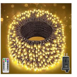 Christmas Lights Outdoor, Warm White Lights Plug in