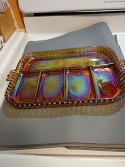 Vintage brown/orange carnival glass