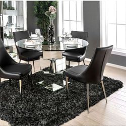 Izzy Silver 5 Piece Dining Room Table Set