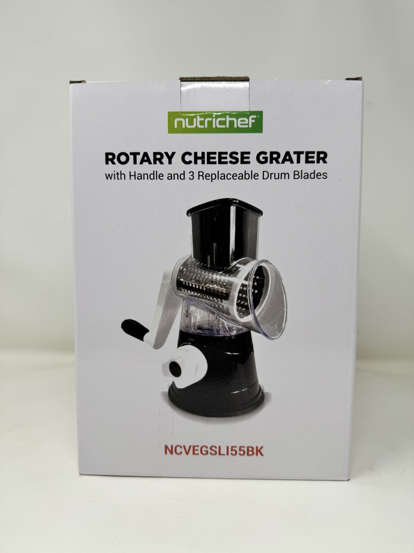 NUTRICHEF 3 IN 1 CHEESE GRATER & SHREDDER - BLACK (Brand New)