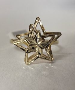 14K Gold Spinning Star Ring