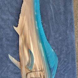 Alex Gall Artworks Metal Marine Life Collection 36" Blue Stainless Mahi Mahi 