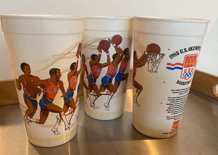 RARE 1988 Olympics Harlem Globetrotters McDonald’s cups