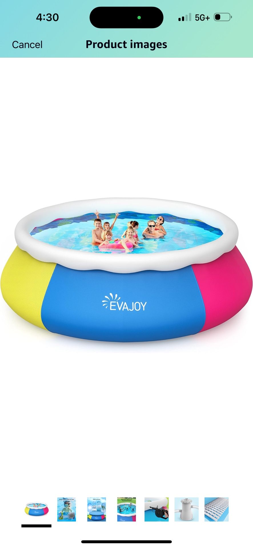 EVAJOY 15ft *35in Inflatable Swimming Pool Include Filter Pump, Ground Cloth and Cover, Blue